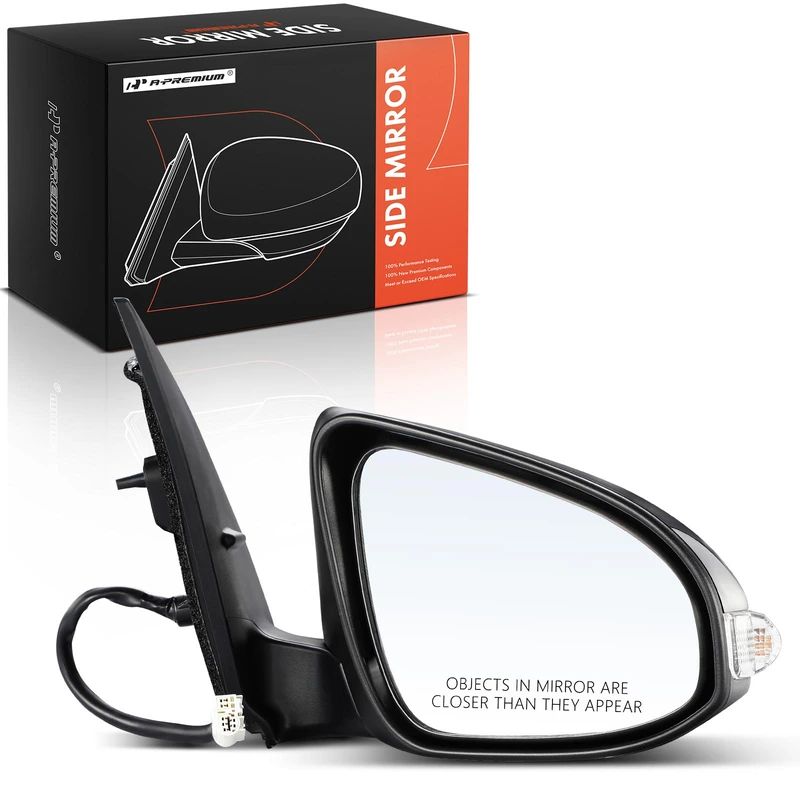 Right Passenger Side Mirror, Powered, with Heated, Black A-Premium APMI065