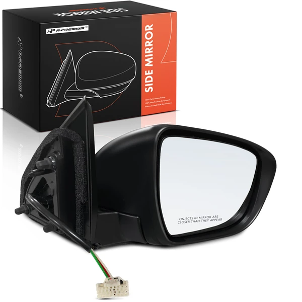 Right Passenger Side Mirror, Powered, Smooth Black A-Premium APMI2362TW