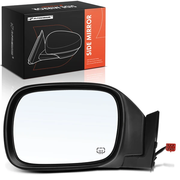 Left Driver Side Mirror, Powered, with Heated, Black A-Premium APMI2727TW