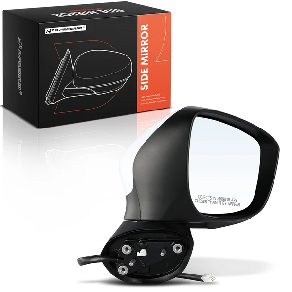 Right Passenger Side Mirror, Powered, with Heated, White + Black A-Premium APMI050