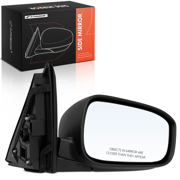 Right Passenger Side Mirror, with Heating, Power Adjustment, Manual Folding, Smooth Black A-Premium APMI2344TW
