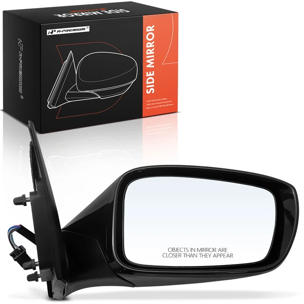 Right Passenger Side Mirror, with Heating, Power Adjustment, Manual Folding, Black A-Premium APMI2346TW