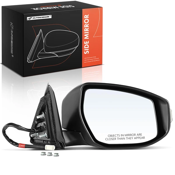 Right Passenger Side Mirror, with Heating, Power Adjustment, Manual Folding, Black A-Premium APMI199