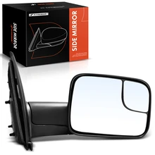 Front Passenger Black Heated Mirror with Manual Glass Adjust