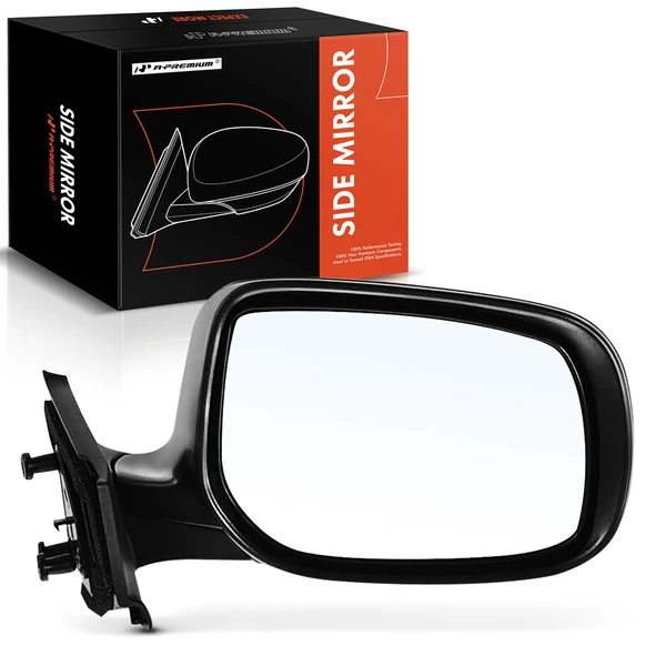 2006-2011 Toyota Yaris Right Passenger Side Mirror, Manual Adjustment, Manual Folding, Smooth Black A-Premium APMI1314TW