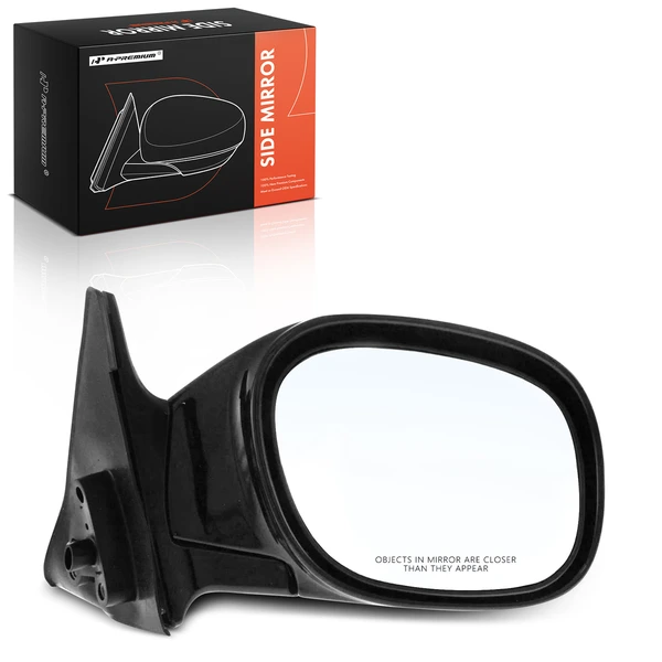 1996-2000 Toyota RAV4 Right Passenger Side Mirror, Manual, Smooth Black A-Premium APMI3025TW