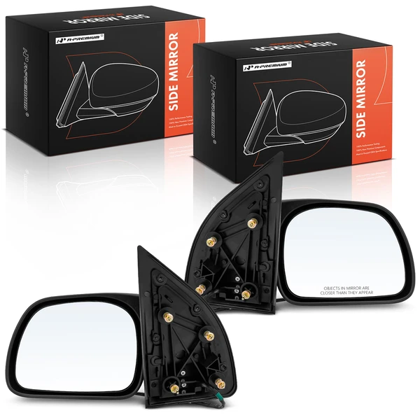 Driver & Passenger Mirror, with Heating, Power Adjustment, Manual Folding, Black A-Premium APMI269