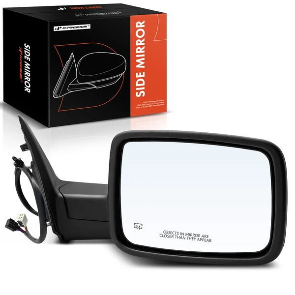 Right Passenger Side Mirror, Powered, with Heated, Smooth Black A-Premium APMI1357TW