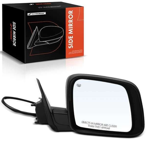 Right Passenger Side Mirror, Powered, with Heated, Smooth Black A-Premium APMI1359TW