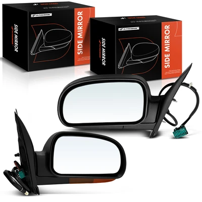 2 Pcs Driver & Passenger Black Mirror with Power Glass Adjust
