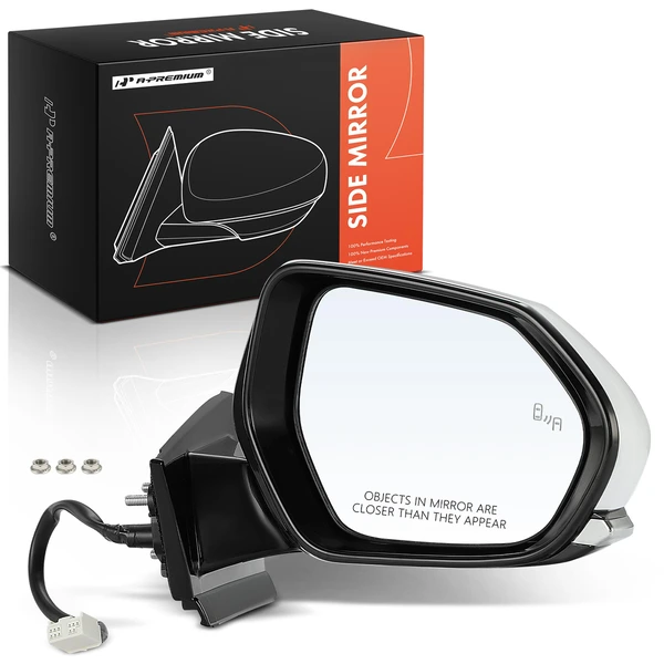 2016-2022 Toyota Prius Right Passenger Side Mirror, with Heating, Power Adjustment, Manual Folding, White & Black A-Premium APMI175