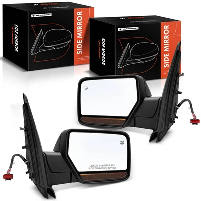 2 Pcs Driver & Passenger Black Mirror with Power Glass Adjust