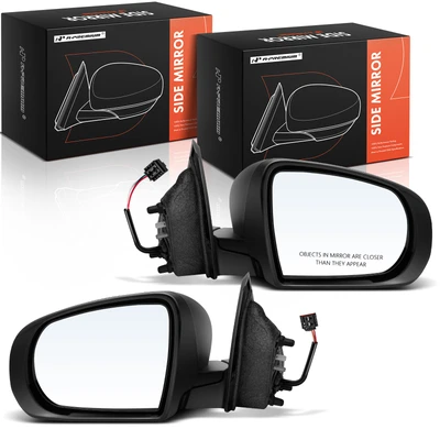 2 Pcs Driver & Passenger Black Mirror with Power Glass Adjust