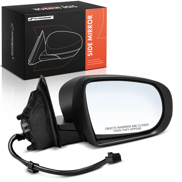 2014-2018 Jeep Cherokee Right Passenger Side Mirror, Power Adjustment, Manual Folding, Smooth Black A-Premium APMI1378TW