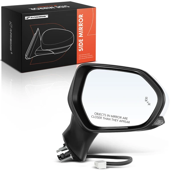 2018-2022 Toyota Camry Right Passenger Side Mirror, Powered, with Heated, White + Black A-Premium APMI082