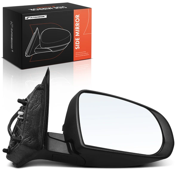 2014-2018 Jeep Cherokee Right Passenger Side Mirror, with Heating, Power Adjustment, Manual Folding, Smooth Black A-Premium APMI1381TW