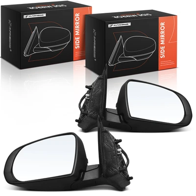 Driver & Passenger Mirror, with Heating, Power Adjustment, Manual Folding, Smooth Black A-Premium APMI1380TW