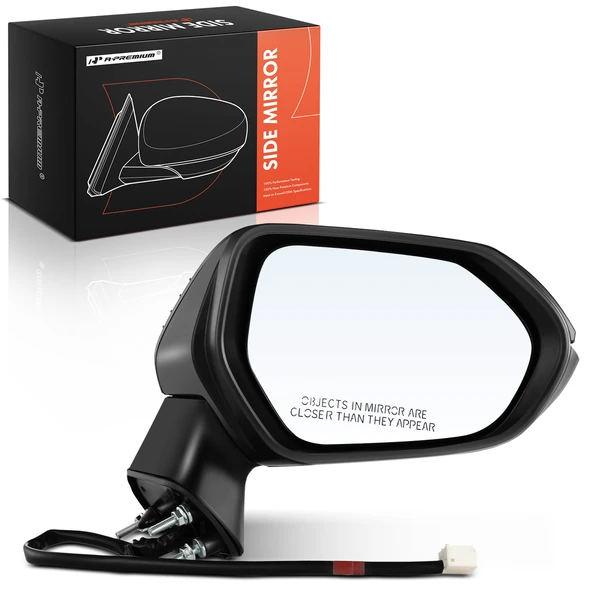 Right Passenger Side Mirror, Power Adjustment, Manual Folding, Black A-Premium APMI177