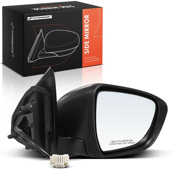 Right Passenger Side Mirror, Powered, Smooth Black A-Premium APMI2363TW