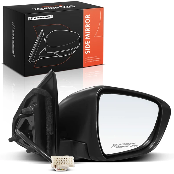 2017-2021 Nissan Rogue Sport Right Passenger Side Mirror, Powered, with Heated, Smooth Black A-Premium APMI2364TW