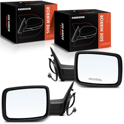 Driver & Passenger Mirror, with Heating, Power Adjustment, Manual Folding, Textured Black A-Premium APMI1335TW