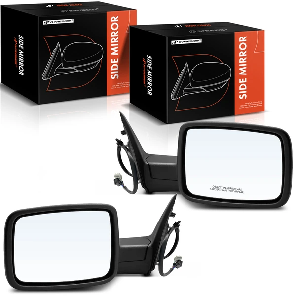 Driver & Passenger Mirror, Powered, with Heated, Textured Black A-Premium APMI1335TW