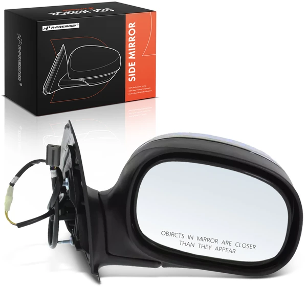 Right Passenger Side Mirror, Power Adjustment, Manual Folding, Chrome A-Premium APMI2746TW