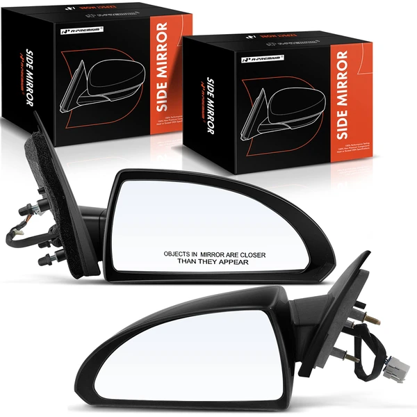 Driver & Passenger Mirror, Power Adjustment, Non-Folding, Smooth Black A-Premium APMI1337TW