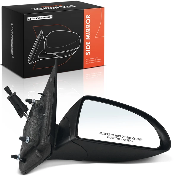 Right Passenger Side Mirror, Manual Adjustment, Manual Folding, Textured Black A-Premium APMI1338TW