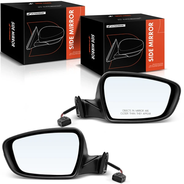 Driver & Passenger Mirror, Powered, with Heated, Smooth Black A-Premium APMI1339TW