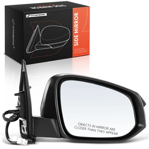 Right Passenger Side Mirror, Powered, with Heated, Black A-Premium APMI067