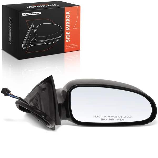 Right Passenger Side Mirror, with Heating, Power Adjustment, Non-Folding, Black A-Premium APMI2747TW