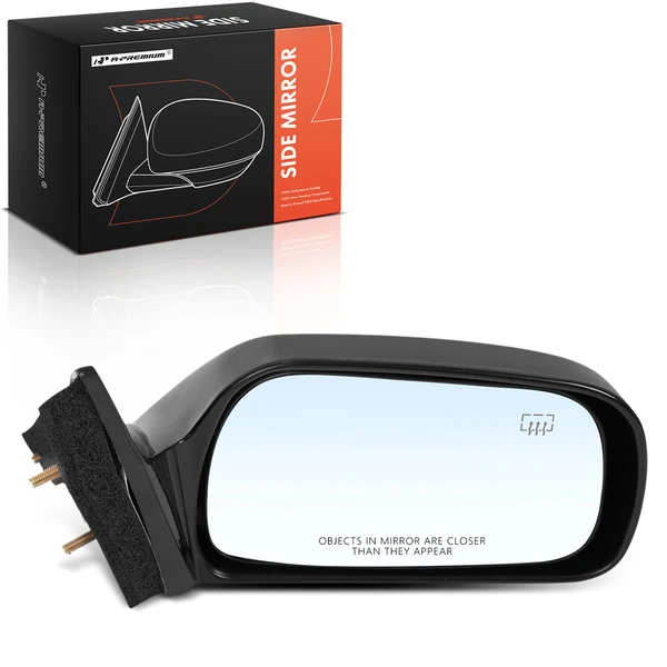 Right Passenger Side Mirror, with Heating, Power Adjustment, Non-Folding, Black A-Premium APMI3036TW