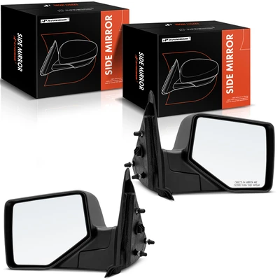 2 Pcs Driver & Passenger Chrome Mirror with Manual Glass Adjust