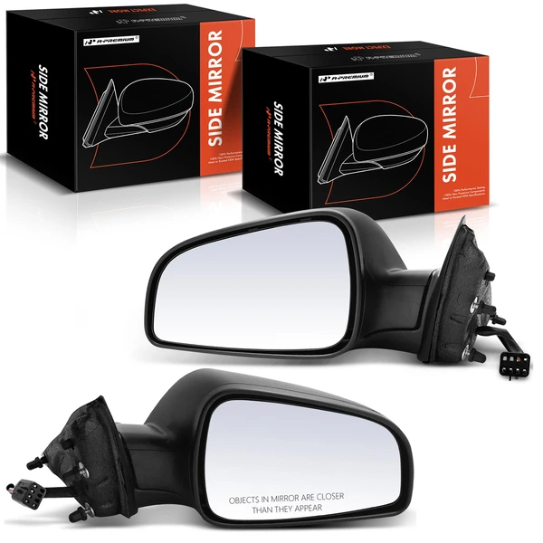 2007-2009 Saturn Aura Driver & Passenger Mirror, with Heating, Power Adjustment, Manual Folding, Primed Black A-Premium APMI1344TW