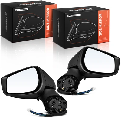 2 Pcs Driver & Passenger Black Mirror with Power Glass Adjust