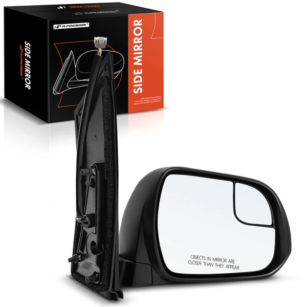 Right Passenger Side Mirror, Power Adjustment, Manual Folding, Textured Black A-Premium APMI1353TW