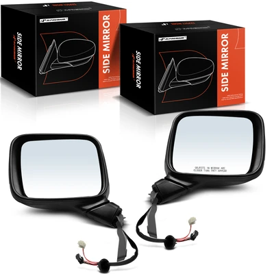 Driver & Passenger Mirror, with Heating, Power Adjustment, Manual Folding, Textured Black A-Premium APMI1416TW