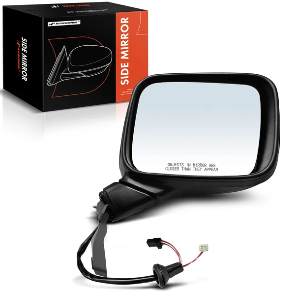 Right Passenger Side Mirror, Powered, with Heated, Smooth Black A-Premium APMI1419TW