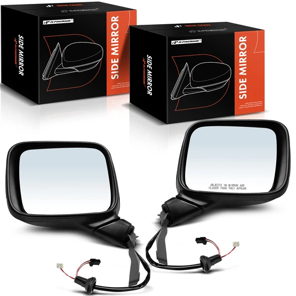2015-2023 Jeep Renegade Driver & Passenger Mirror, Powered, with Heated, Smooth Black A-Premium APMI1418TW