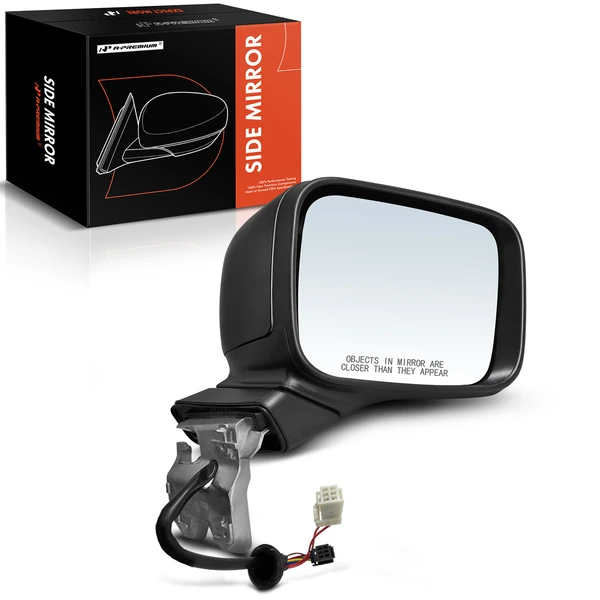 Right Passenger Side Mirror, Powered, with Heated, Smooth Black A-Premium APMI1421TW
