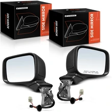 2-Pc Black Mirror, Driver & Passenger, Manual, Yes (Also fits Non-Heated) Heated, A-Premium APMI1420TW