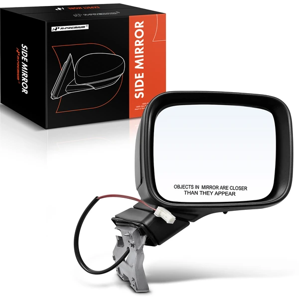 2015-2019 Jeep Renegade Right Passenger Side Mirror, Manual Adjustment, Manual Folding, Smooth Black A-Premium APMI1425TW