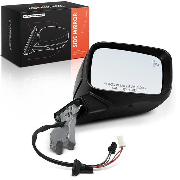 Right Passenger Side Mirror, Powered, with Heated, Textured Black A-Premium APMI1429TW