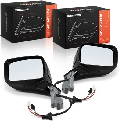2 Pcs Driver & Passenger Black Mirror with Power Glass Adjust