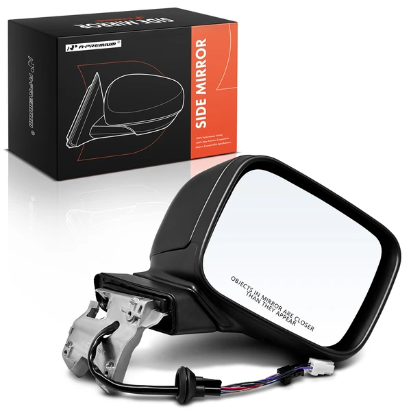 Right Passenger Side Mirror, Powered, with Heated, Smooth Black A-Premium APMI1431TW