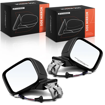 2 Pcs Driver & Passenge Black Mirror with Power Glass Adjust