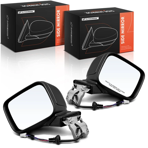 2015-2022 Jeep Renegade Driver & Passenger Mirror, Powered, with Heated, Smooth Black A-Premium APMI1430TW
