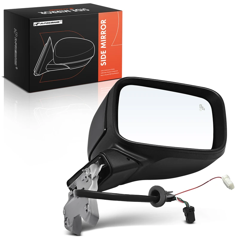 Right Passenger Side Mirror, Powered, with Heated, Smooth Black A-Premium APMI1432TW