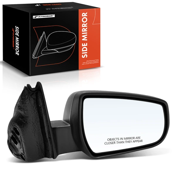 Right Passenger Side Mirror, with Heating, Power Adjustment, Manual Folding, Textured Black A-Premium APMI1438TW